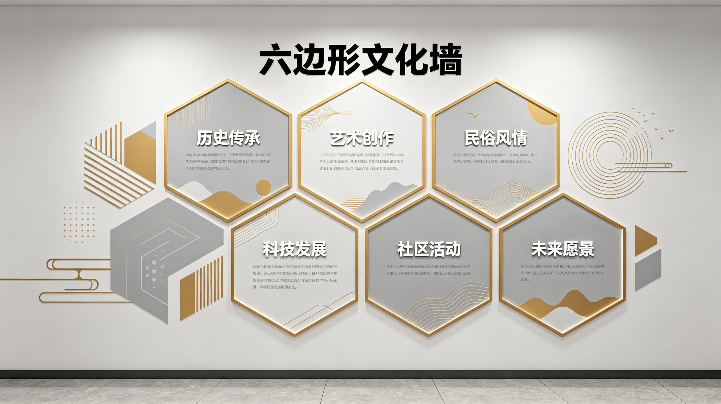 泸水企业文化墙 | 六边形信息美学